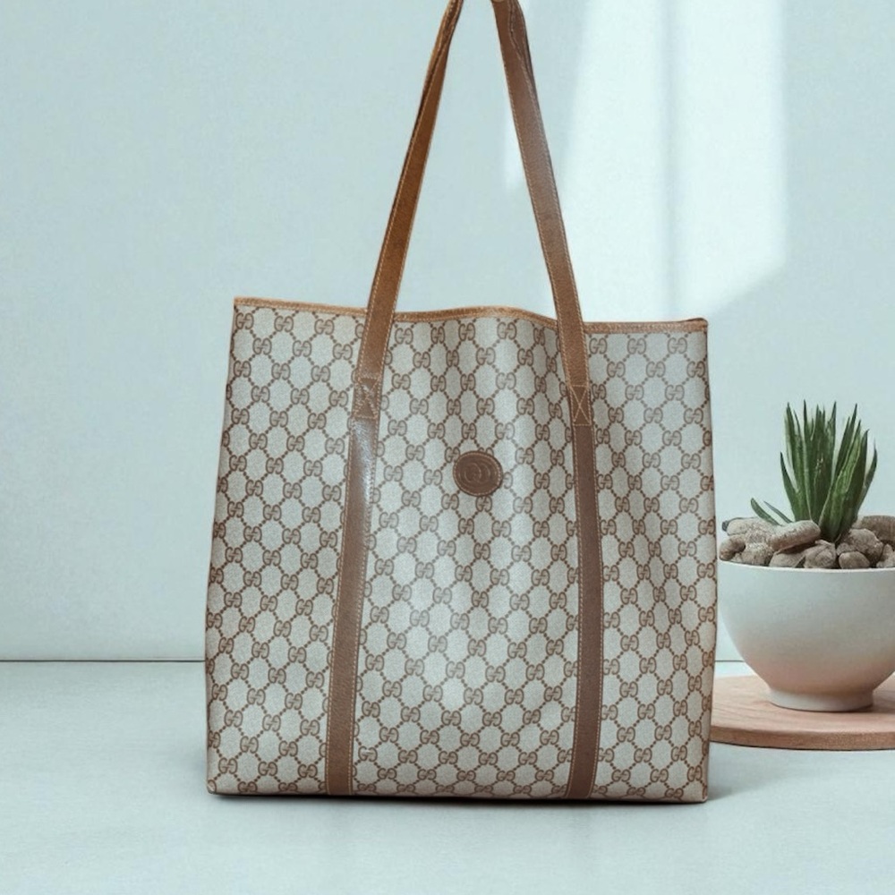Gucci Beige and Brown Tote Bag